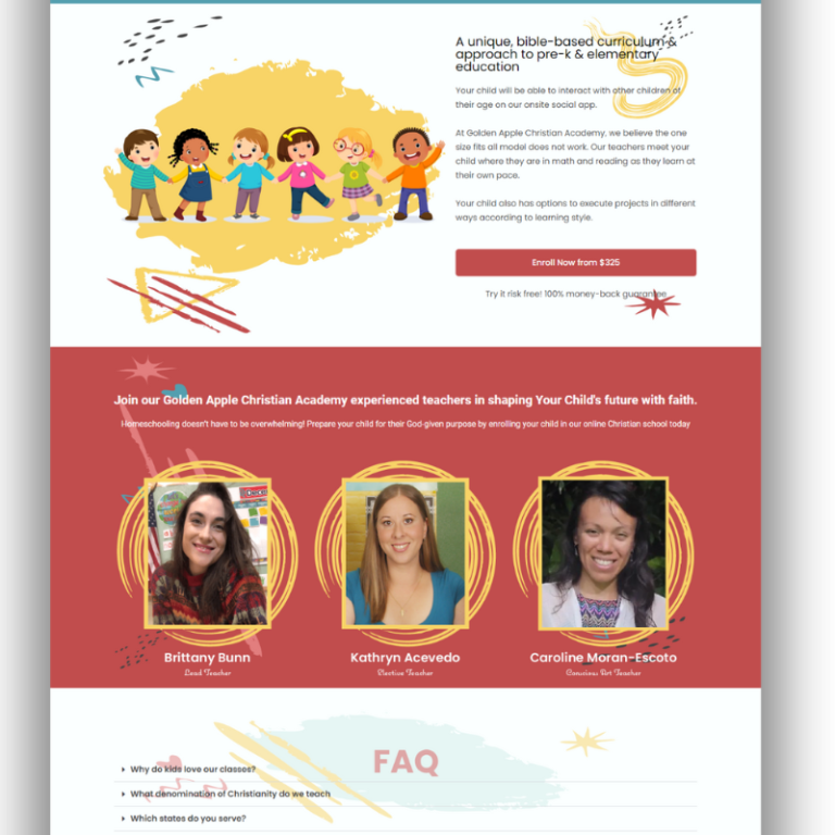 Christian Pre-K Academy Website Design