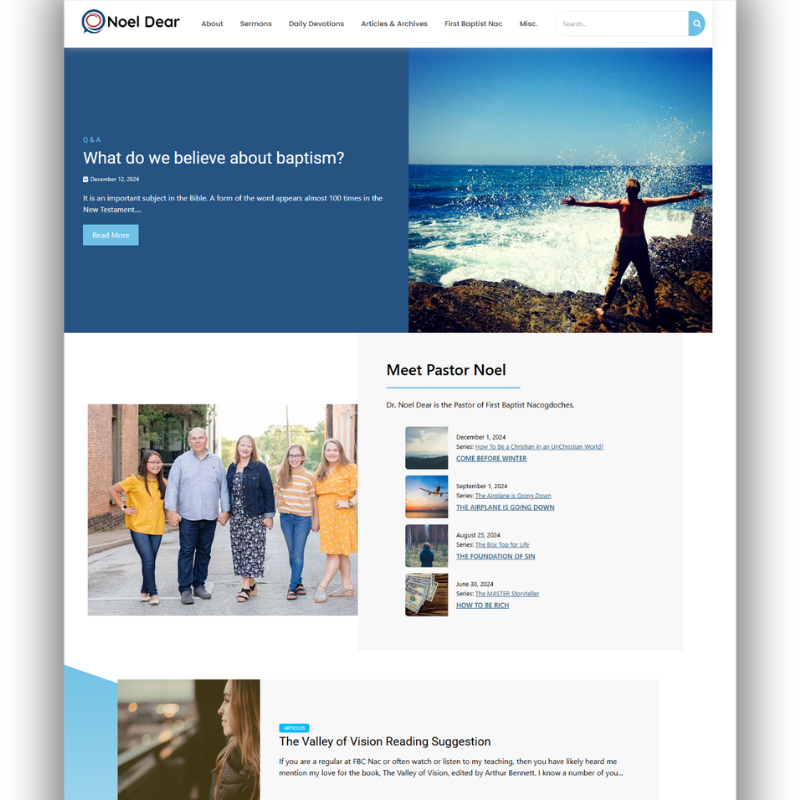 Pastor Noel Dear Website