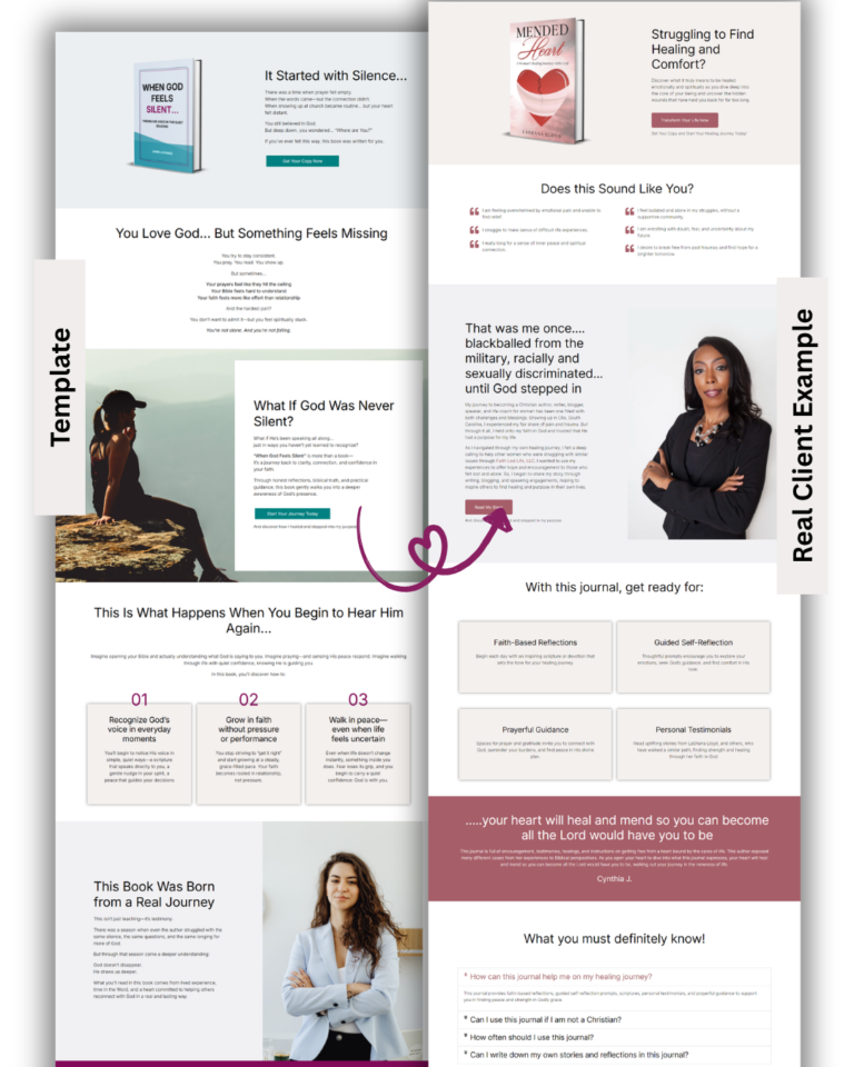 Book Landing Page Template One Page Wbesite