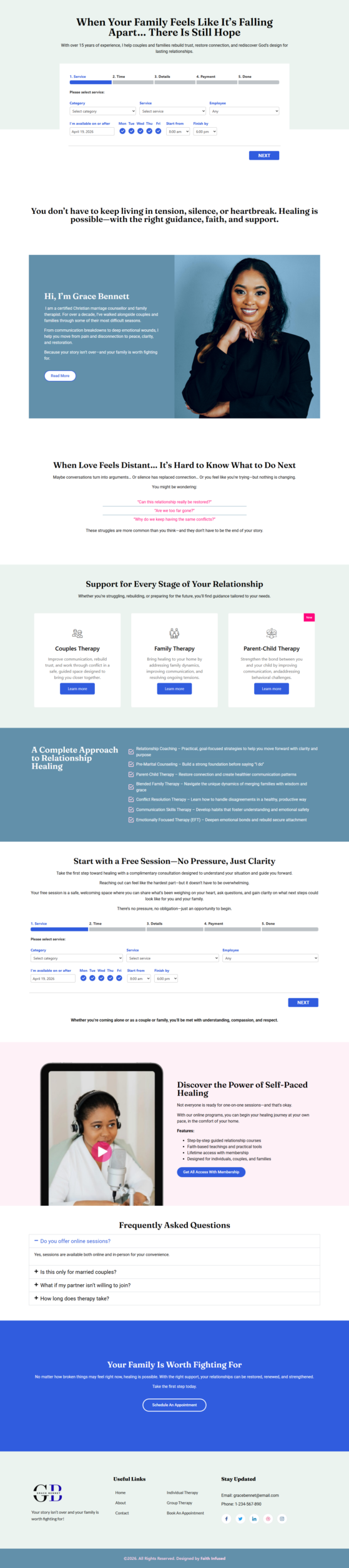Christian Life Coach Website Template | Faith Infused Christian Life Coach Website Design Home Page scaled e1779308181398