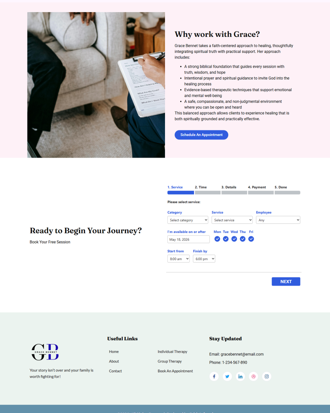 Christian Life Coach Website Template Preview 2