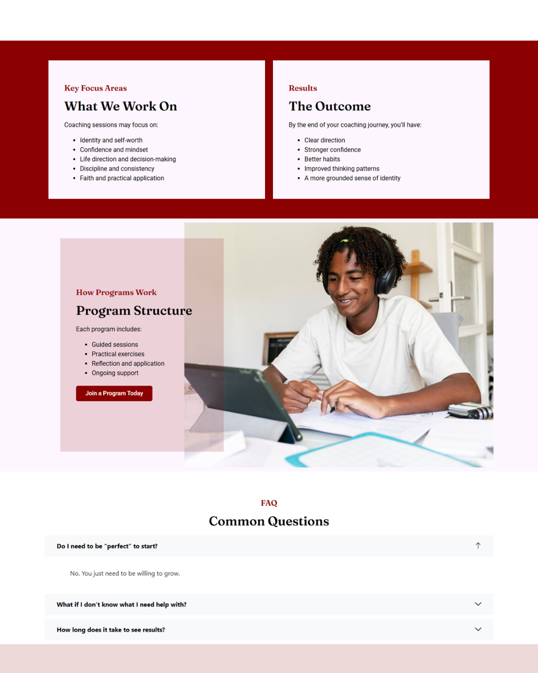 Christian Life Coach Website Template Preview