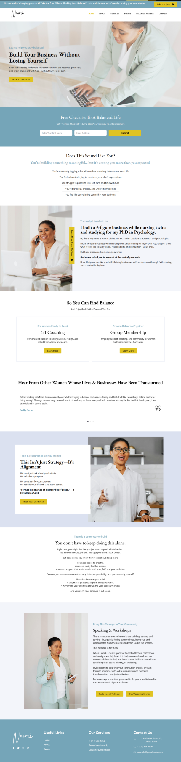 Christian Women’s Ministry Website Template | Faith Infused Christian Womens Ministry Website Template Home Page scaled